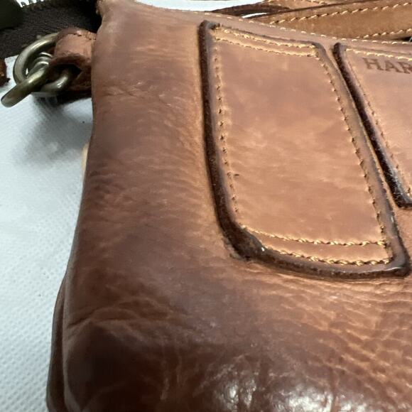 Harbour 2nd Leather Crossbody Luna Bag Compact Purse Brown Adjustable Strap - Picture 2 of 12